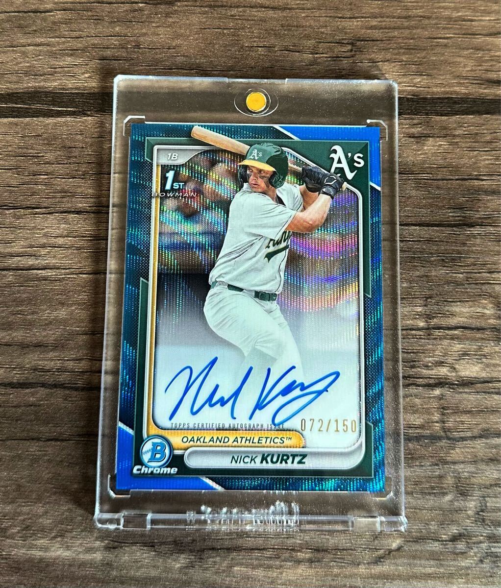 150 листов ограничение NICK KURTZ 1st Bowman Topps автограф автограф прямой документ .Auto MLB OAKLAND ATHLETICSnik Kaaz 