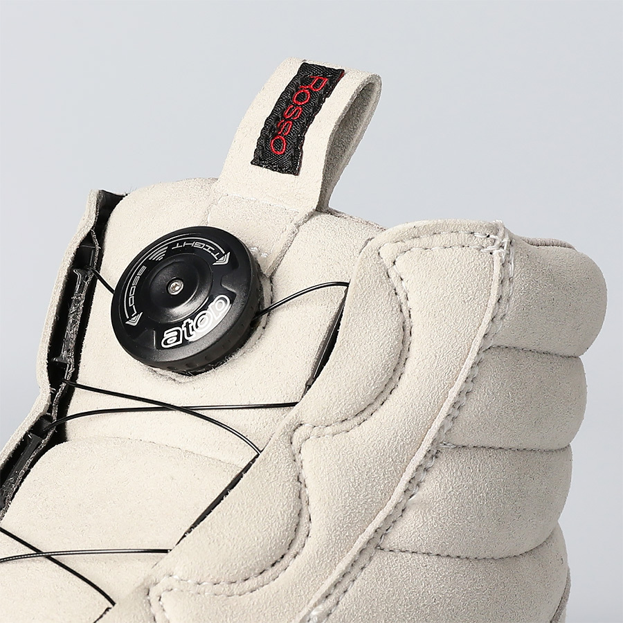 ROB-206 グレー 38 24.0cm相当 RossoStyleLab ロッソ 防水 ライディングブーツ ダイヤル式 シューレースアップ バイク用_画像6