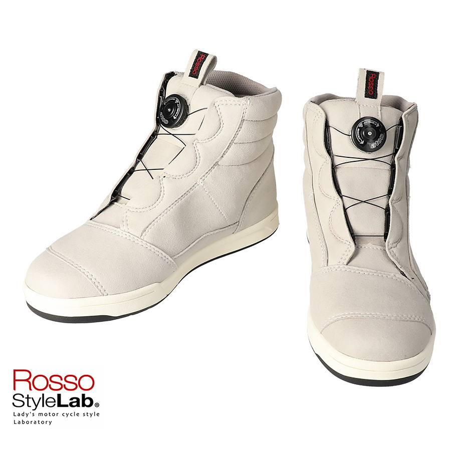 ROB-206 グレー 38 24.0cm相当 RossoStyleLab ロッソ 防水 ライディングブーツ ダイヤル式 シューレースアップ バイク用_画像8