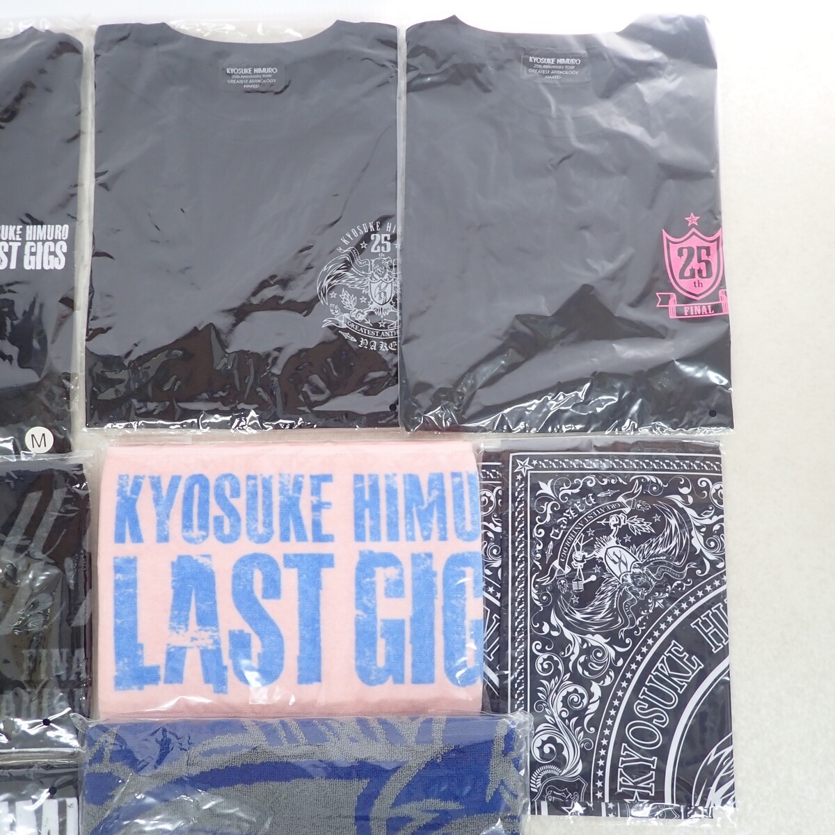 未開封 氷室京介 Tシャツ/マフラータオル/バスタオル/リストバンド/ハンカチ まとめて9点セット【IO_画像3