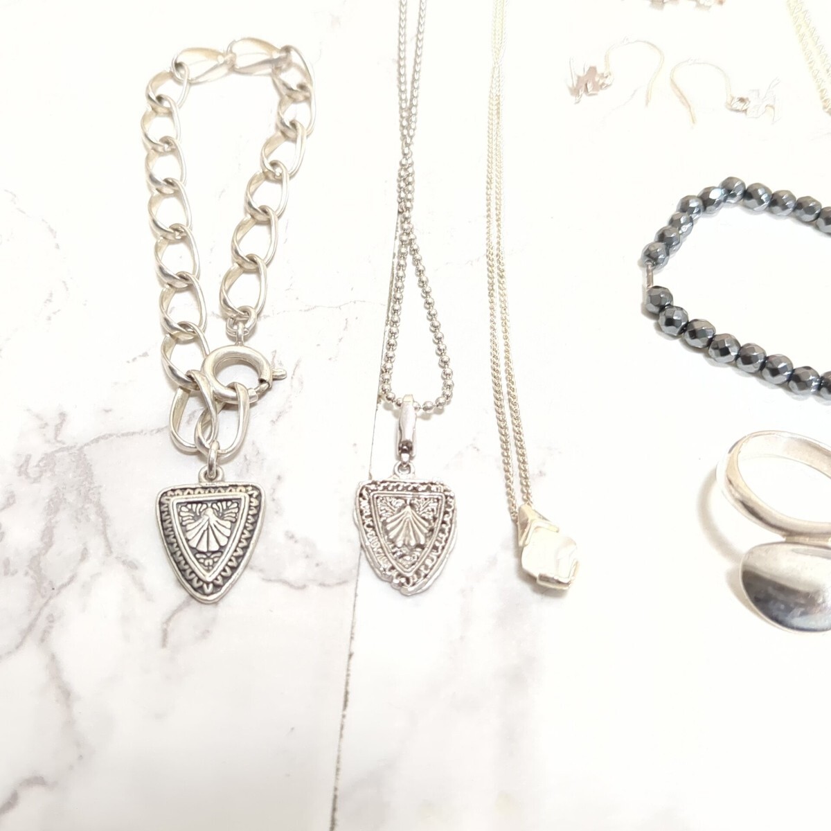 　66g 未使用 多数 agete アガット 4℃ フォリフォリ クレージュ シルバー 925 スターリング 刻印のみ 銀製品 ネックレス リング 大量　1円_画像2