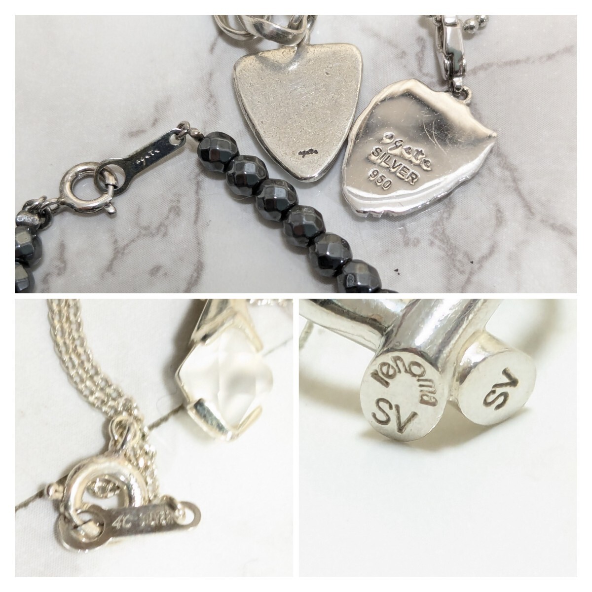 　66g 未使用 多数 agete アガット 4℃ フォリフォリ クレージュ シルバー 925 スターリング 刻印のみ 銀製品 ネックレス リング 大量　1円_画像7