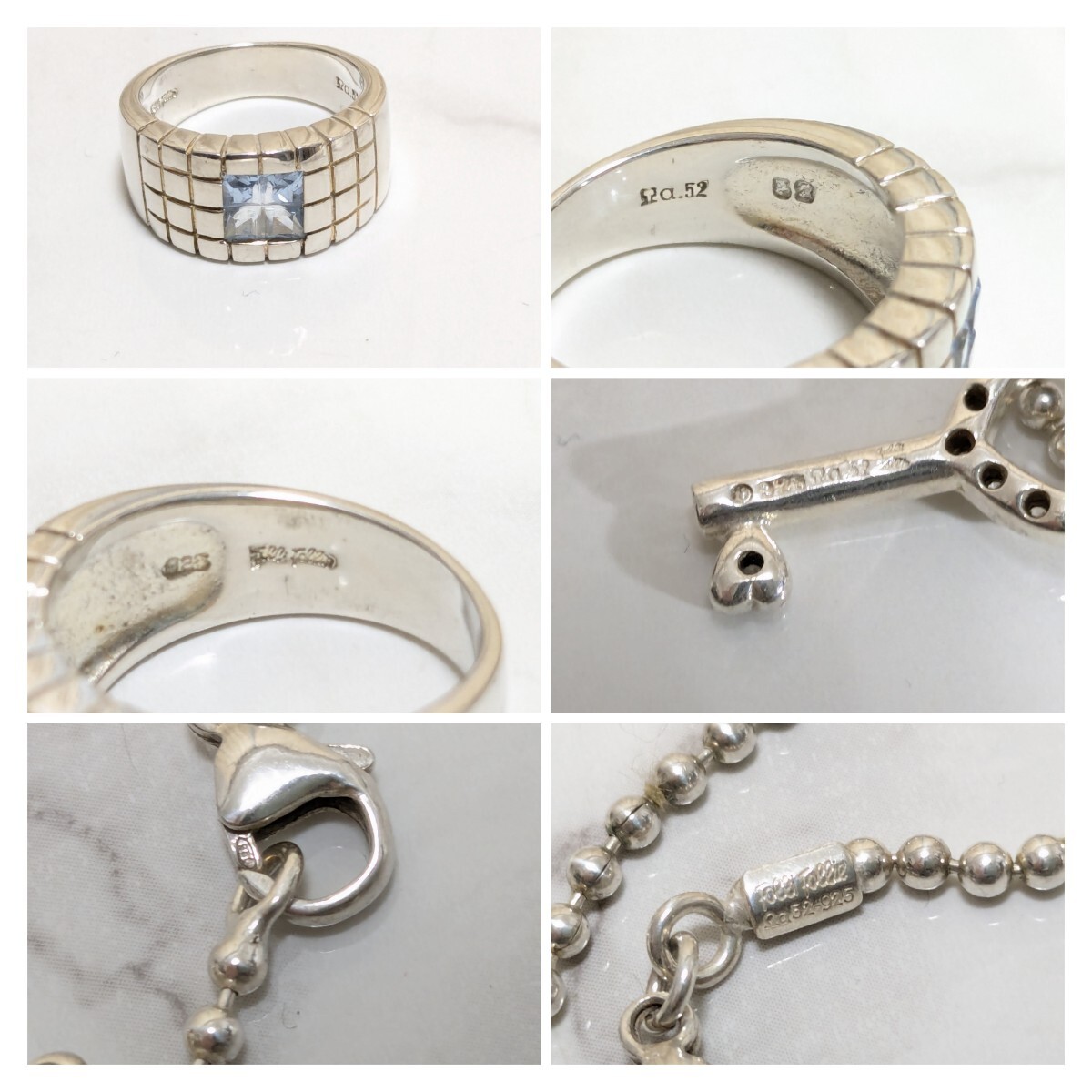 　66g 未使用 多数 agete アガット 4℃ フォリフォリ クレージュ シルバー 925 スターリング 刻印のみ 銀製品 ネックレス リング 大量　1円_画像9