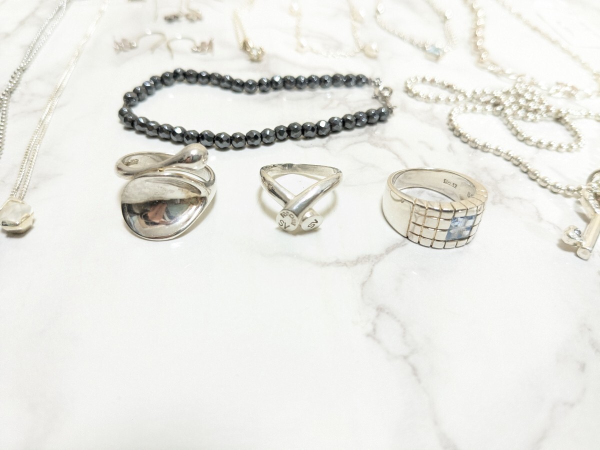　66g 未使用 多数 agete アガット 4℃ フォリフォリ クレージュ シルバー 925 スターリング 刻印のみ 銀製品 ネックレス リング 大量　1円_画像3