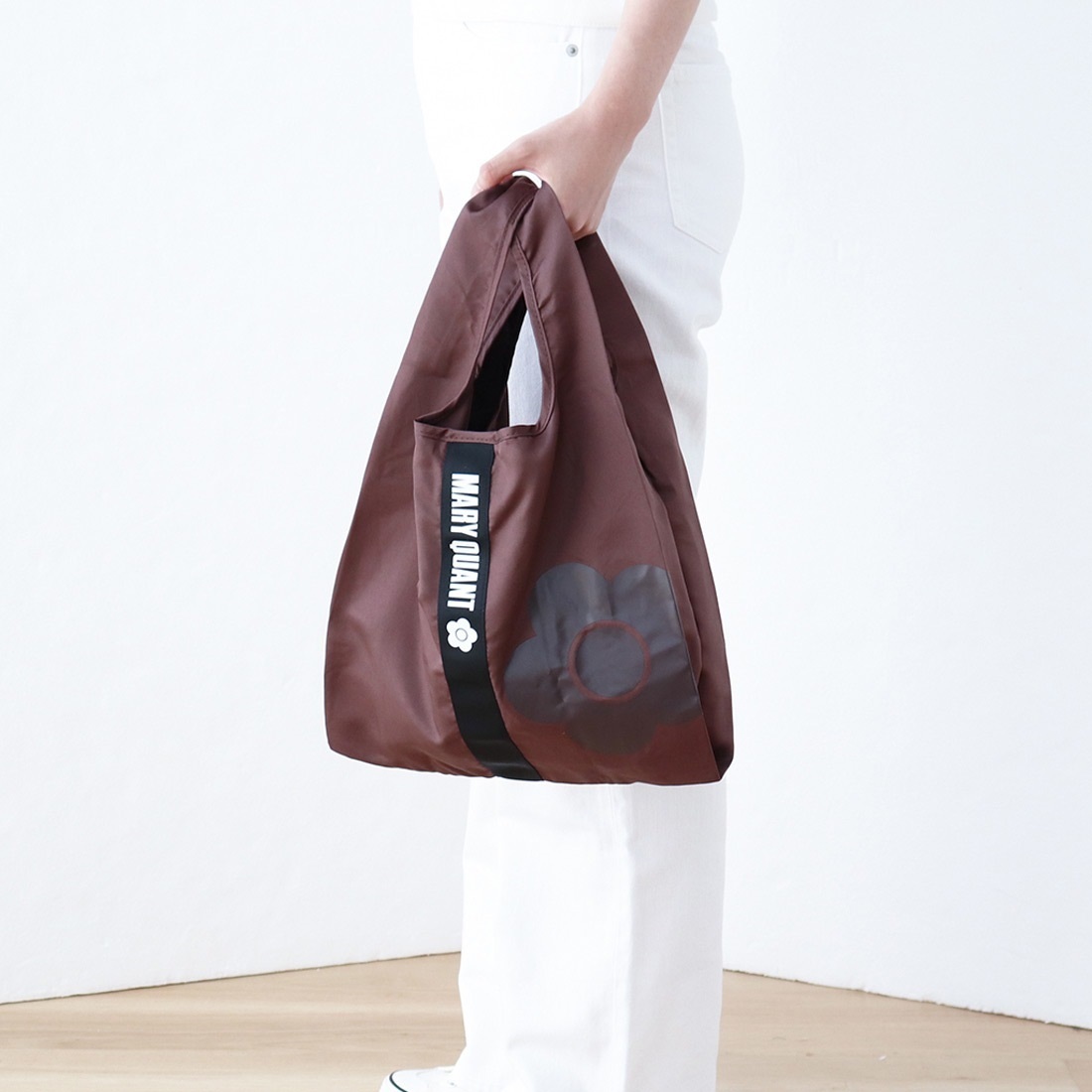 ■■202511即決■ MARY QUANT マリークヮント新品ブラウン 3WAYエコバッグ ケース付き_画像3