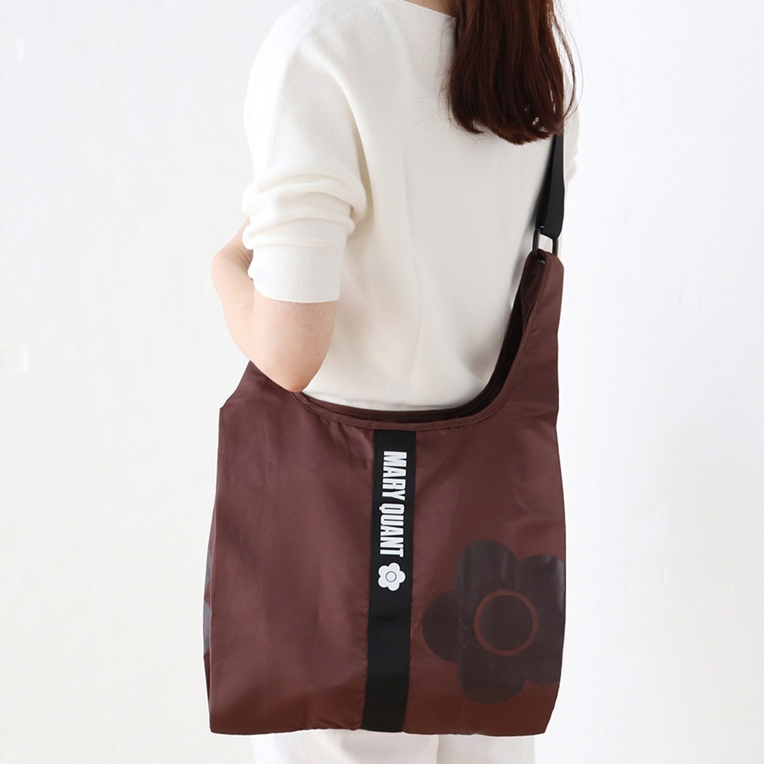 ■■202511即決■ MARY QUANT マリークヮント新品ブラウン 3WAYエコバッグ ケース付き_画像2
