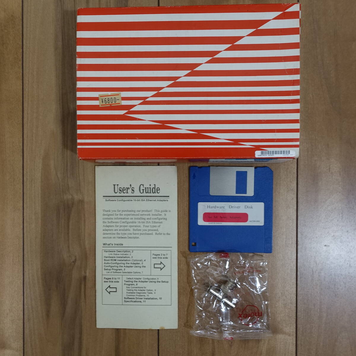 16-Bit ISA Ethernet Adapter LANカードなし T型コネクタあり 10BASE2_画像1