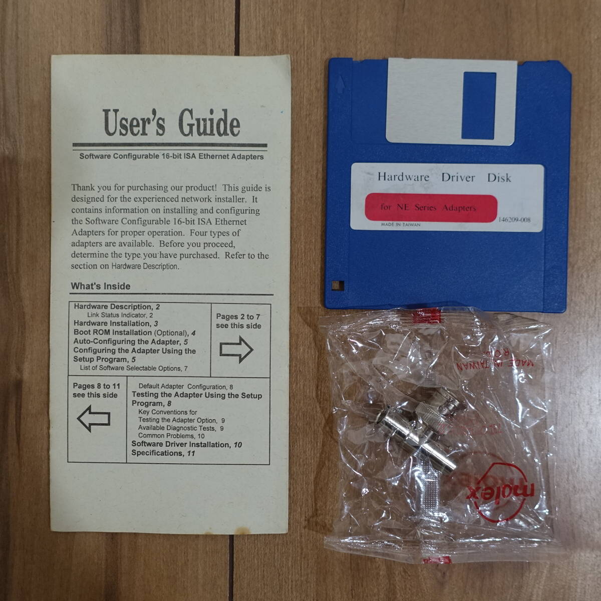 16-Bit ISA Ethernet Adapter LANカードなし T型コネクタあり 10BASE2_画像2