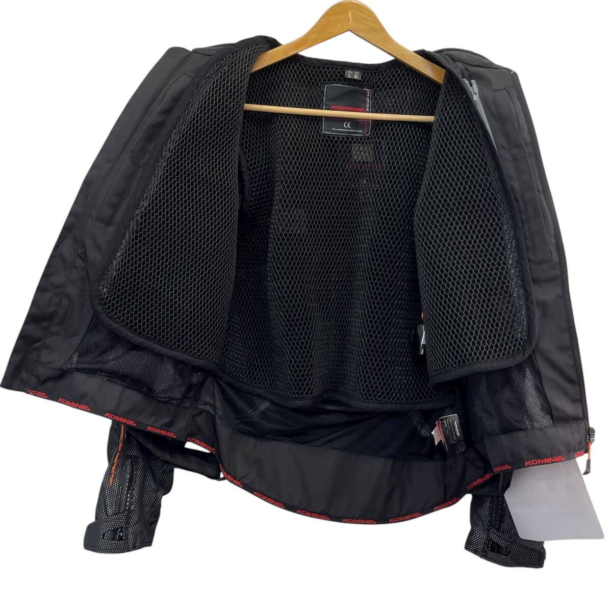 【未使用品】 KOMINE JK-088 フルプロテクションメッシュジャケット ※JK-078 3Dメッシュライニングベスト付き XLサイズ 黒系 24737-120_画像3
