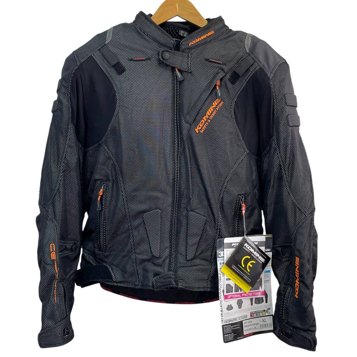【未使用品】 KOMINE JK-088 フルプロテクションメッシュジャケット ※JK-078 3Dメッシュライニングベスト付き XLサイズ 黒系 24737-120_画像1