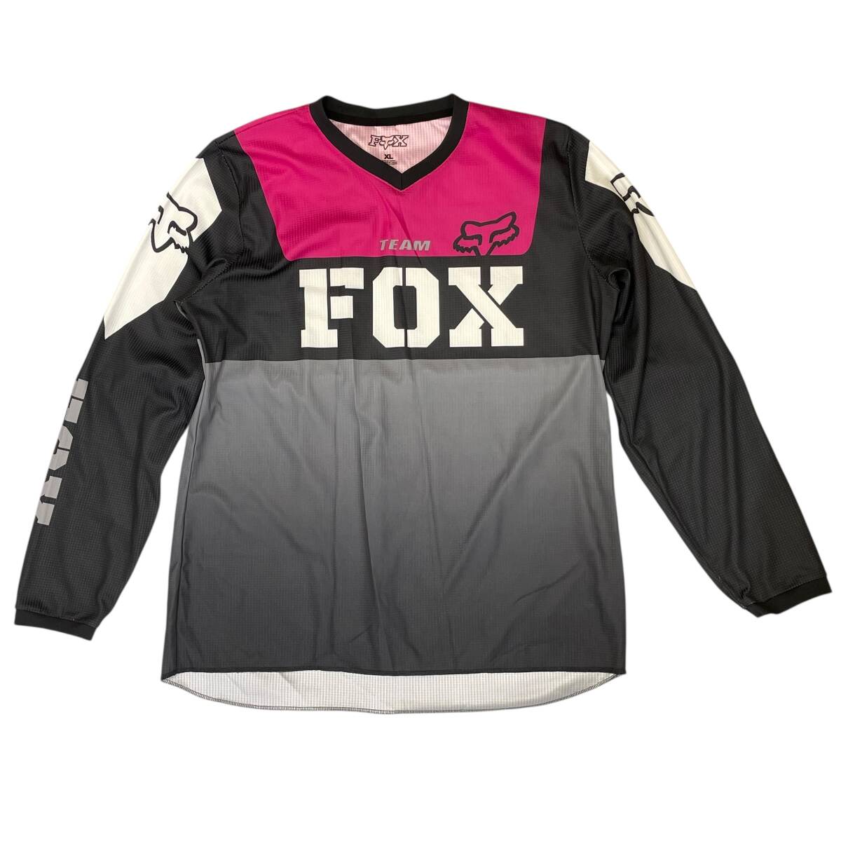 【美品】 FOX フォックス モトクロス ジャージ 長袖 XLサイズ グレー・ブラック系 灰色・黒系 24555-60_画像1