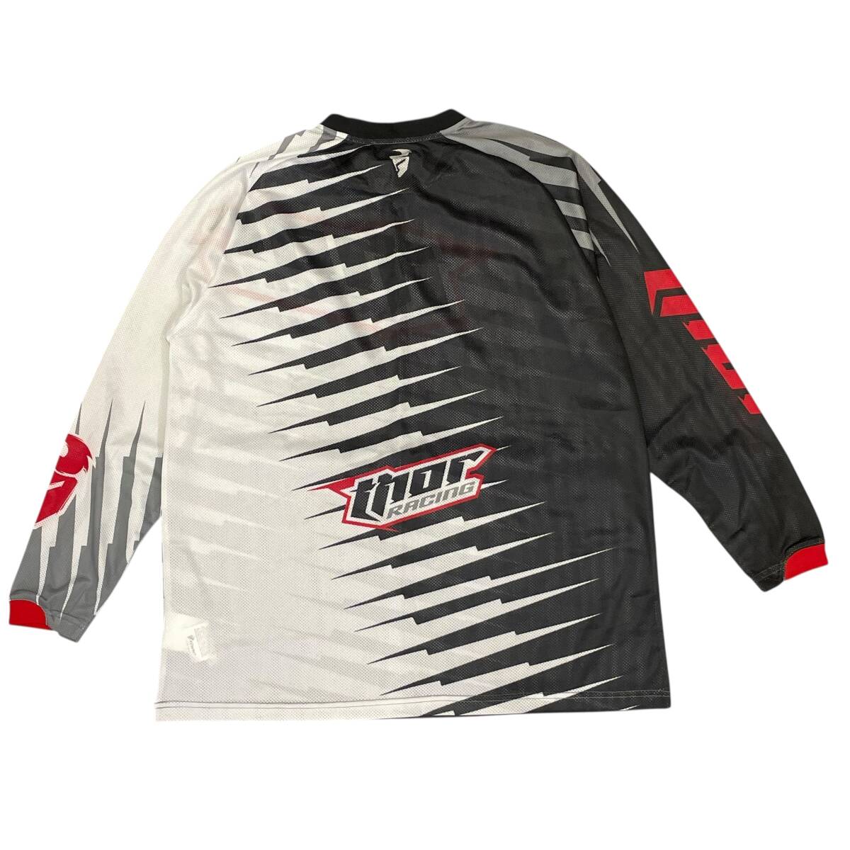 【即決】 THOR ソアー モトクロス 長袖 メッシュ Tシャツ XLサイズ ブラック・ホワイト・グレー系 黒・白・灰色系 24556-60_画像2