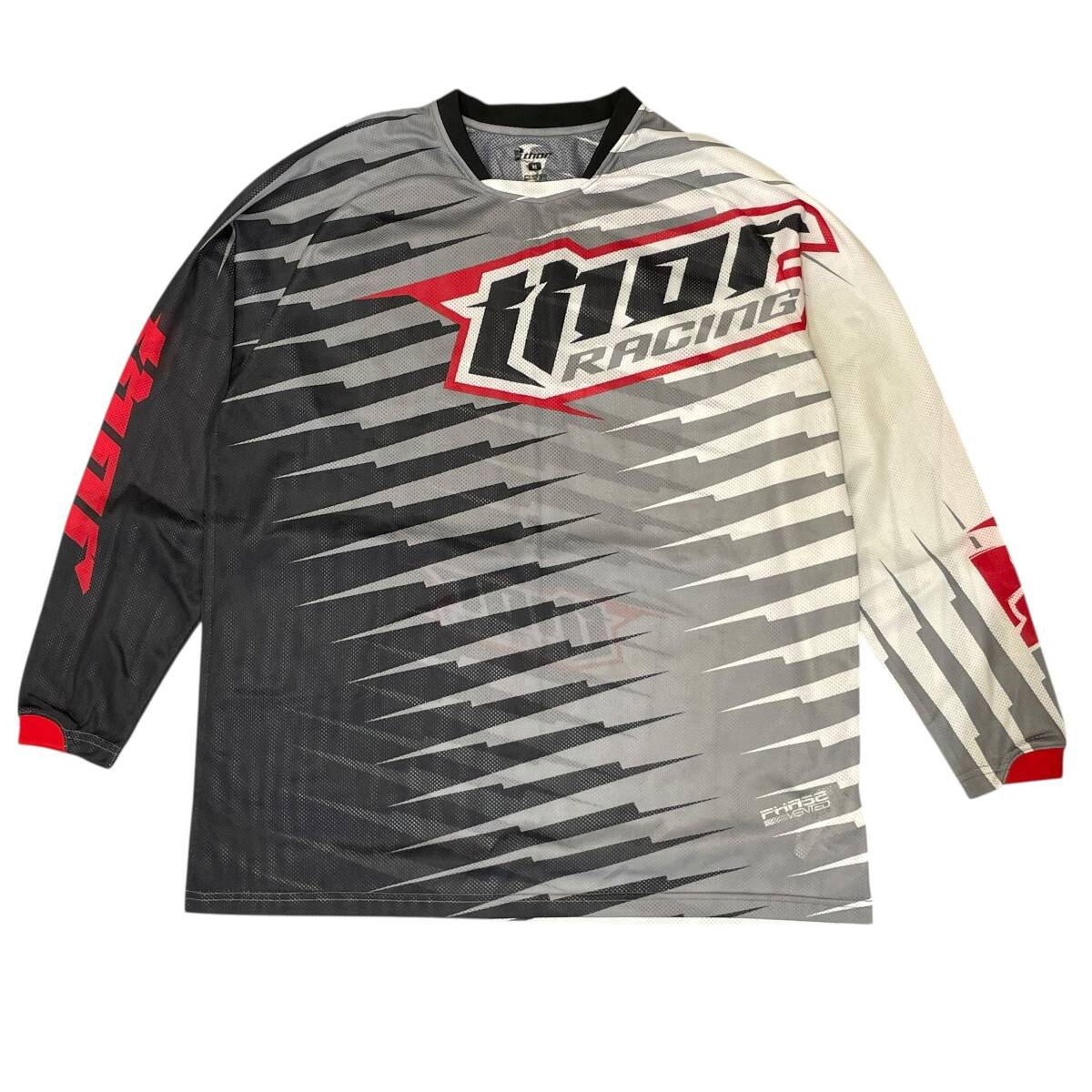 【即決】 THOR ソアー モトクロス 長袖 メッシュ Tシャツ XLサイズ ブラック・ホワイト・グレー系 黒・白・灰色系 24556-60_画像1