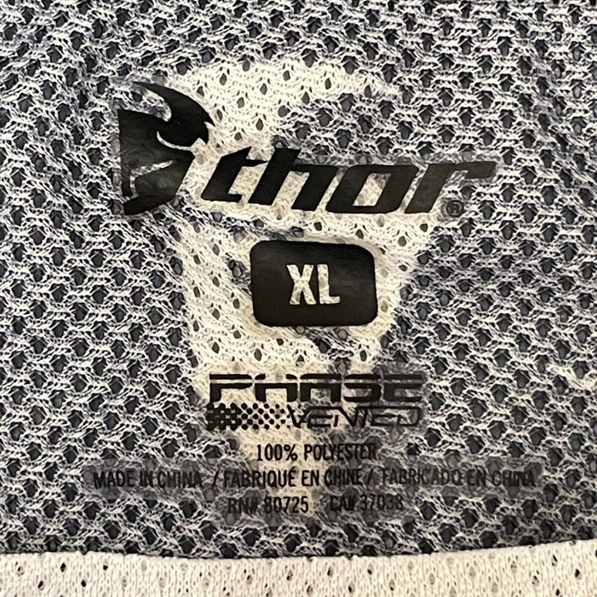 【即決】 THOR ソアー モトクロス 長袖 メッシュ Tシャツ XLサイズ ブラック・ホワイト・グレー系 黒・白・灰色系 24556-60_画像3