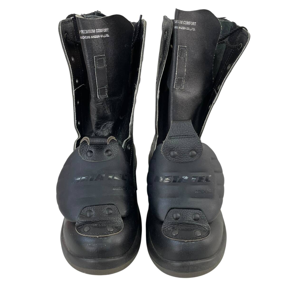 【美品】 MIDORI ミドリ安全 META TEC プレミアムコンフォート ブーツ 安全靴 甲プロテクタ付 25.5EEE ブラック系 黒系 24107-80_画像2