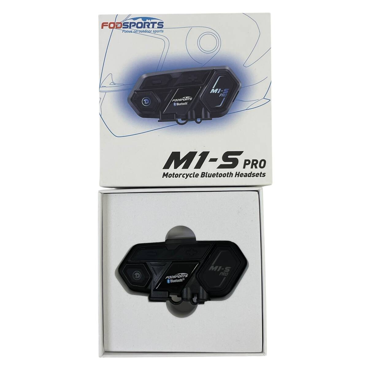 【美品】 FODSPORTS M1-S Pro Bluetooth バイクヘルメット用インカム　※ペアリングのみ動作確認済み ブラック系 黒系 24332-60_画像2