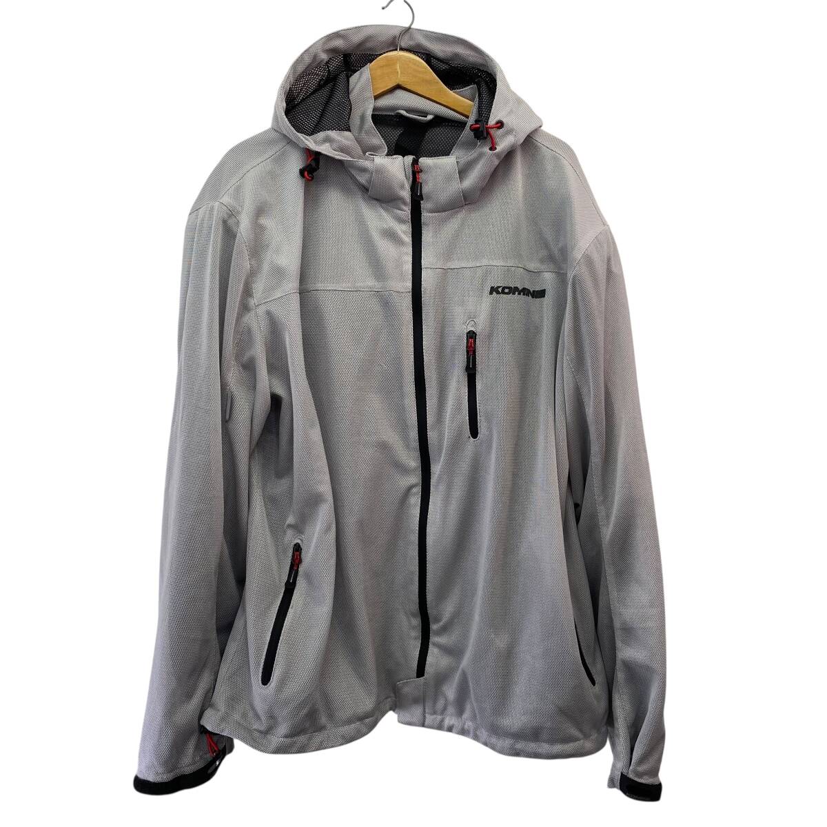 【美品】 KOMINE コミネ JK-087 プロテクトライディングメッシュパーカ グレー系 5XLBサイズ 25286-100_画像1