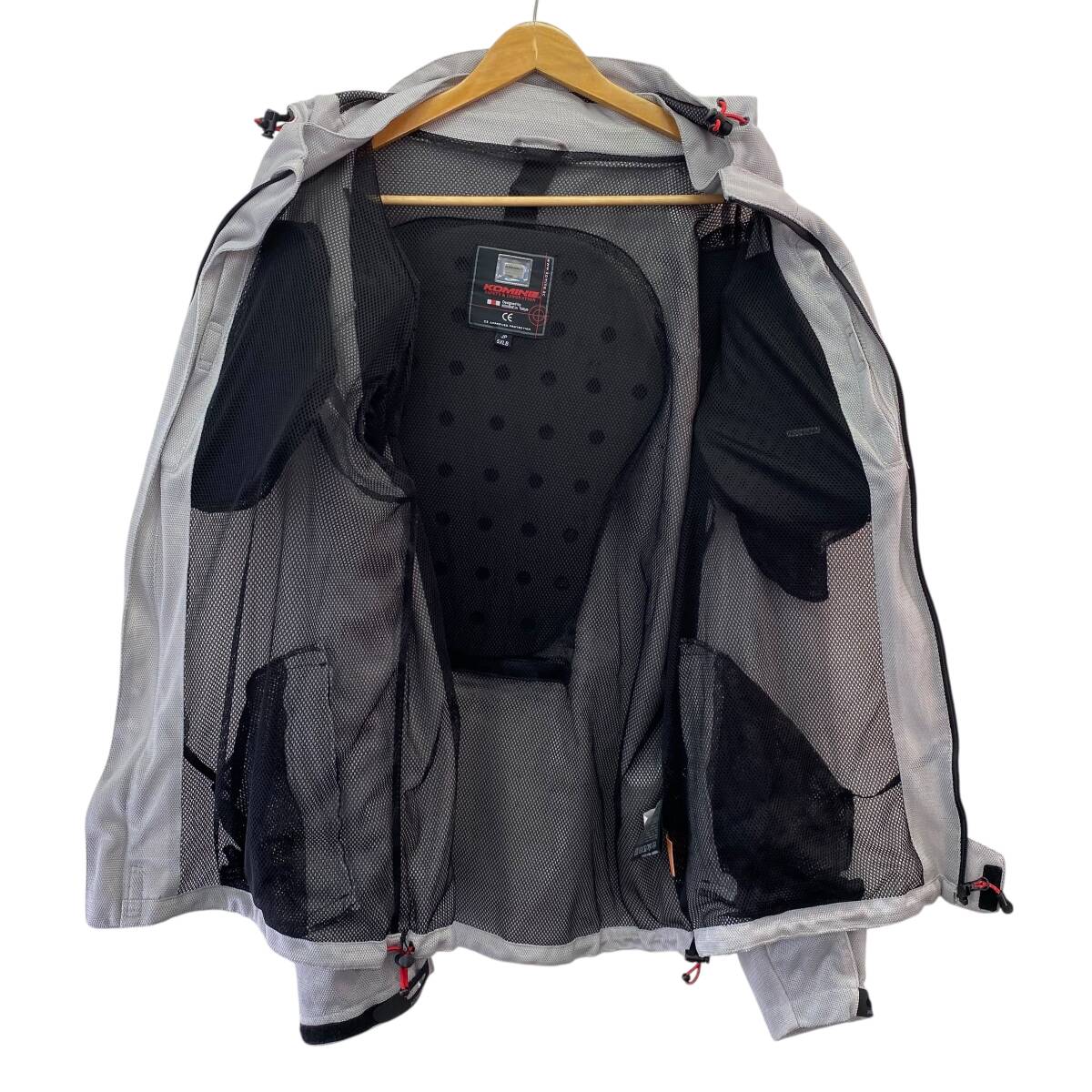 【美品】 KOMINE コミネ JK-087 プロテクトライディングメッシュパーカ グレー系 5XLBサイズ 25286-100_画像3