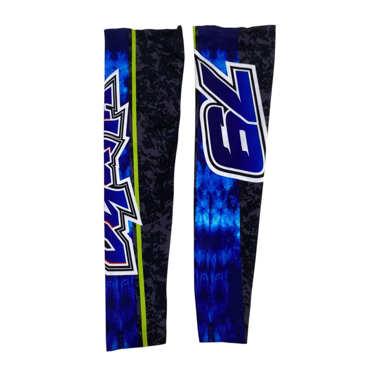 【美品】 KUSHITANI クシタニ K-4677AI 小椋 OGURA 79アームカバー 青・黒系 ブルー・ブラック系 25211-60_画像1