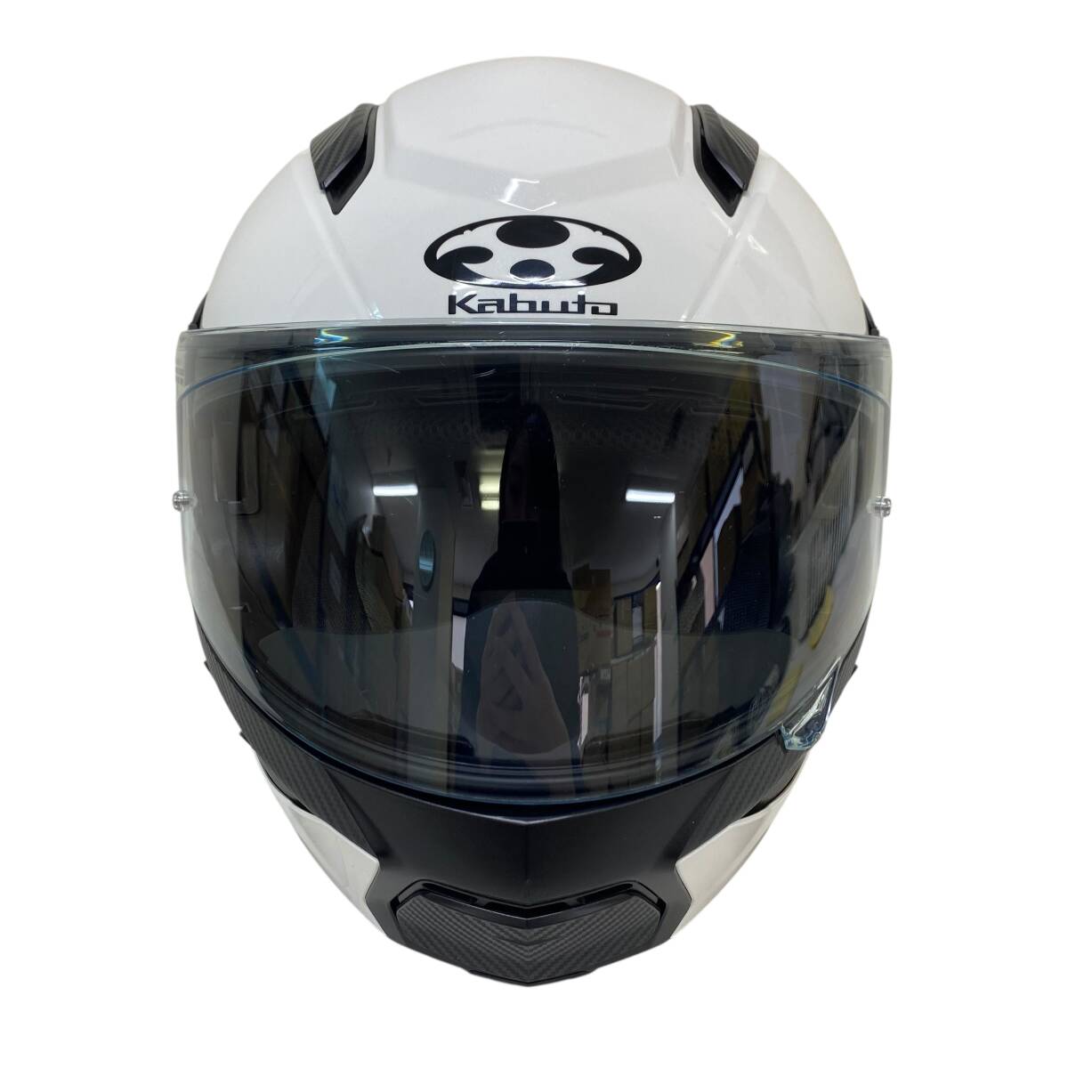 【即決】OGK KABUTO オージーケーカブト RYUKI リュウキ フルフェイスヘルメット ※スモークシールド付き 白系 ホワイト系 L 25187-120_画像2