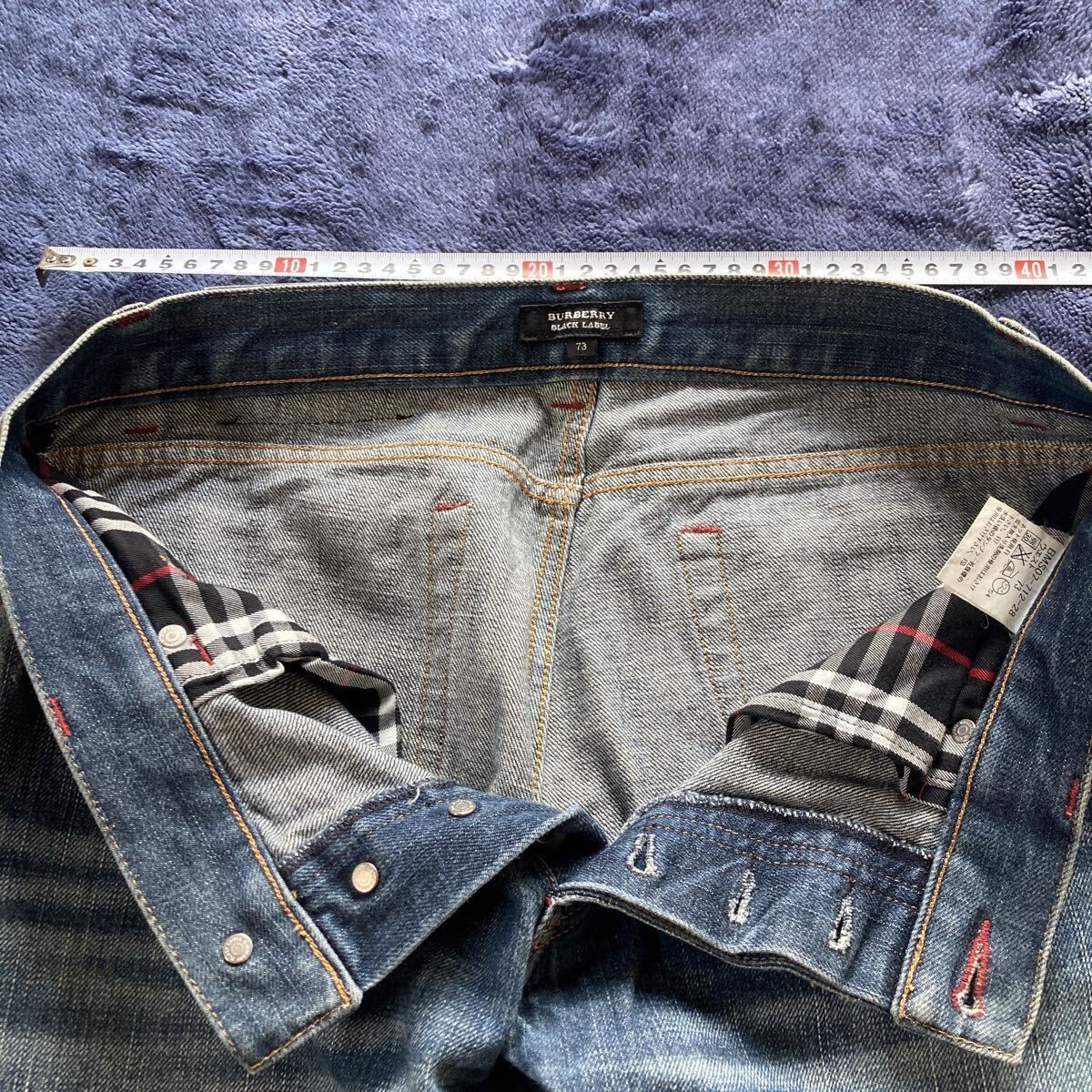 ファッション衣類 ☆ 廃番古着 ノバチェックジーンズ BURBERRY BLACK LABEL バーバリーブラックレーベル W73 デニムパンツ ジーパン_画像6