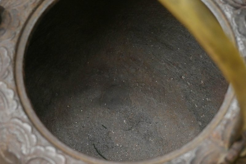 【 幸 茶匠の蔵 】『名越古浄味』造 鉄 燗鍋 古七宝蓋 十代名越弥五郎極箱◆当店保証 元禄時代 茶道具 酒器『茶人の言葉』_画像5