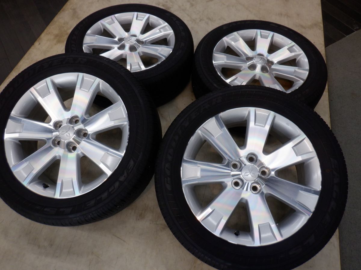S 送料無料 バリ山 ミツビシ デリカ D5 純正 18 5H114.3 7J+38 グッドイヤー イーグル 225/55R18 純正戻し 車検 流用 アウトランダー_画像1