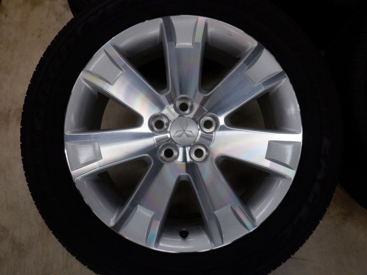 S 送料無料 バリ山 ミツビシ デリカ D5 純正 18 5H114.3 7J+38 グッドイヤー イーグル 225/55R18 純正戻し 車検 流用 アウトランダー_画像3