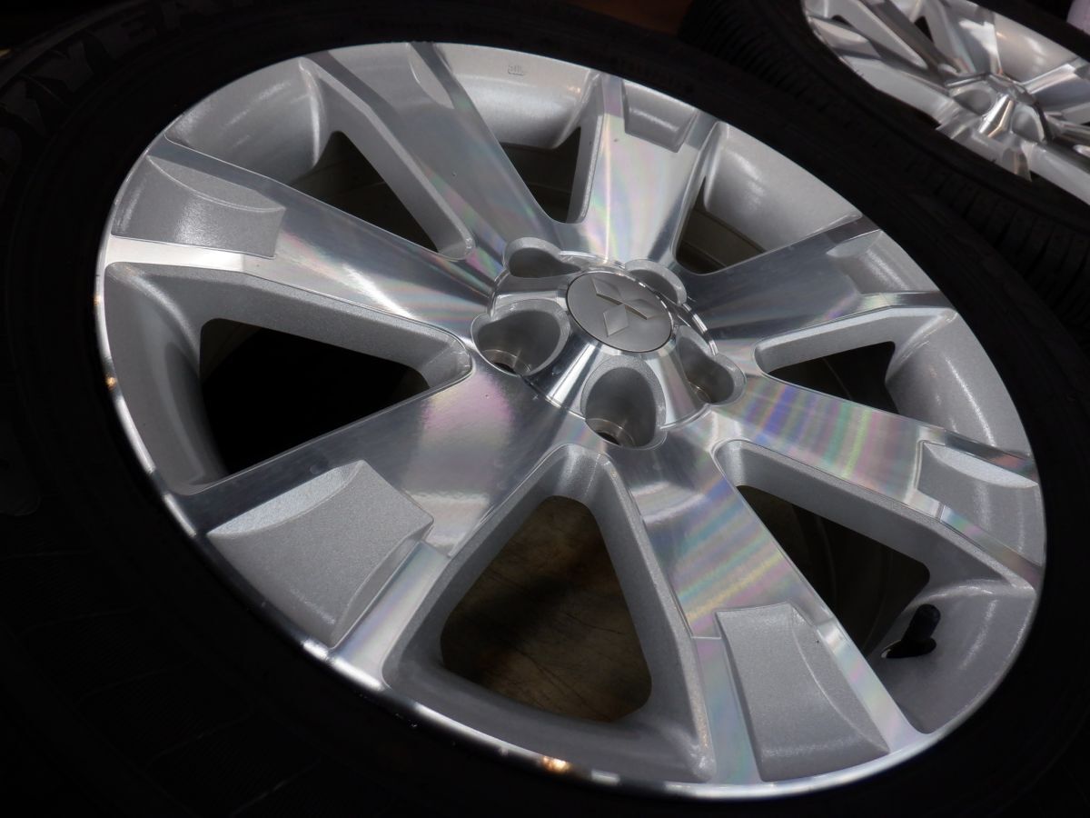 S 送料無料 バリ山 ミツビシ デリカ D5 純正 18 5H114.3 7J+38 グッドイヤー イーグル 225/55R18 純正戻し 車検 流用 アウトランダー_画像7