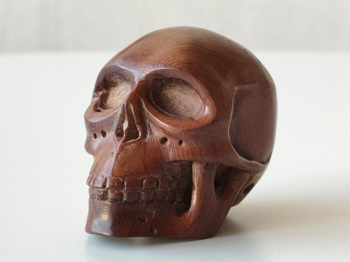  времена netsuke Zaimei шар камень ........ дерево гравюра .. предмет маленький . скульптура из дерева череп каркас антиквариат старый изобразительное искусство труба 251160 подлинная вещь мир производства античный 