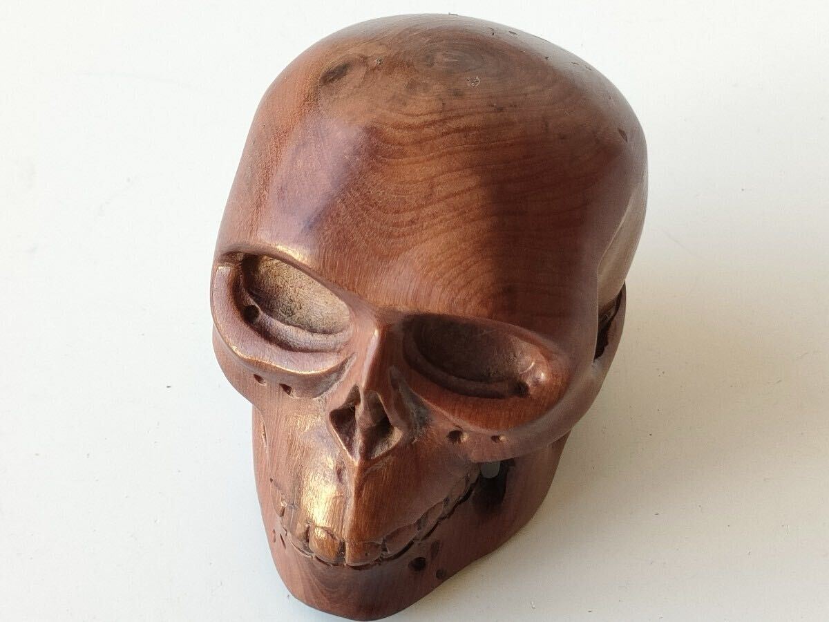  времена netsuke Zaimei шар камень ........ дерево гравюра .. предмет маленький . скульптура из дерева череп каркас антиквариат старый изобразительное искусство труба 251160 подлинная вещь мир производства античный 