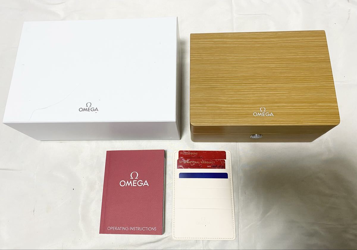 12T007 OMEGA オメガ 腕時計用 空箱 ケース 木製/木箱 化粧箱 冊子 ギャランティカード 現状品_画像1