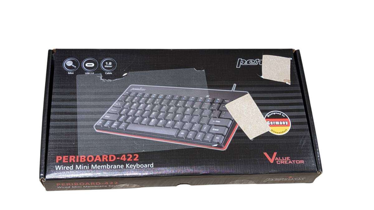 【1円オークション】Perixx PERIBOARD-422 有線 usb c ケーブル ミニキーボード usb-c/type-c/typec 接続 ブラック テンキー　AMT1866_画像1