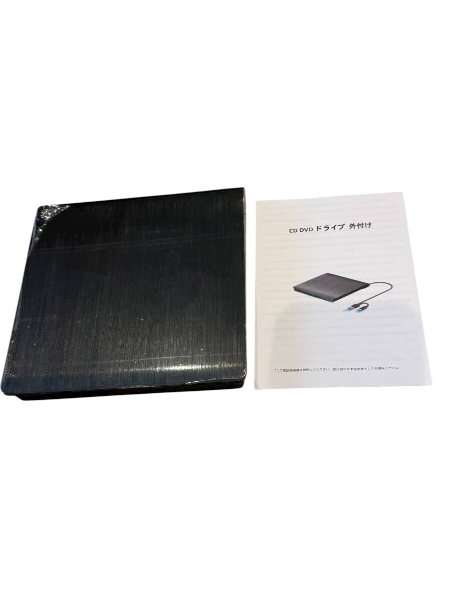 【1円オークション】外付けDVDドライブ 8XDVD& 24XCD 光学ドライブ外付け 読取/書込可 USB 2.0/3.0&Type-C両接続 (ブラック) AET0906_画像2