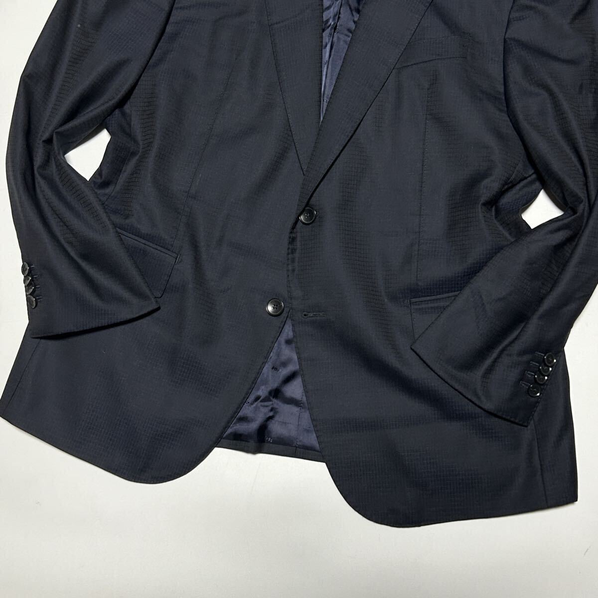 極美品【特大/XXXLサイズ◆3XL】現行モデル★ヒューゴボス/HUGO BOSS コロンボ生地 COLOMBO スーツ セットアップ ネイビー 2B 総裏 通年 54_画像4