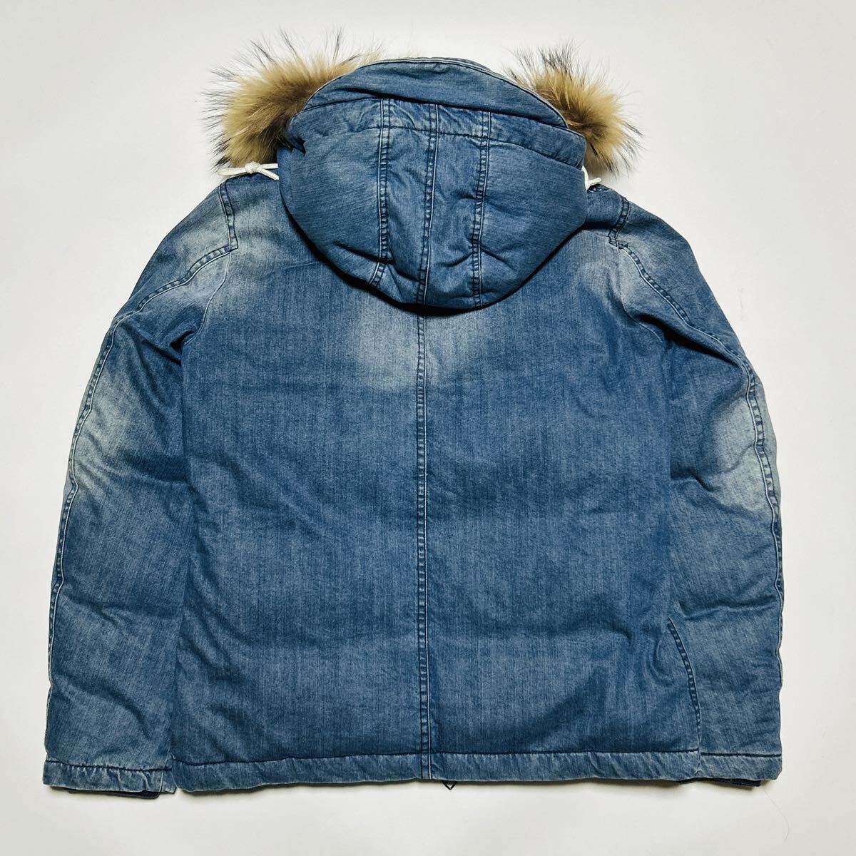 美品/Lサイズ★ダファー The DUFFER of St.GEORGE 3way メンズ デニム ダウンジャケット 肉厚 ブルゾン インディゴ アウター フード着脱◎ _画像6