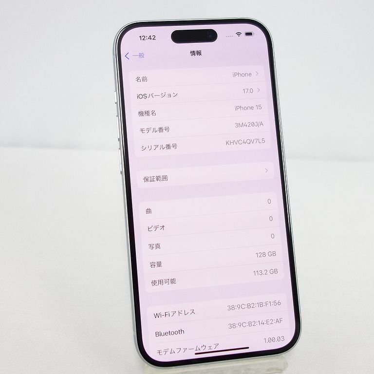 1 иен старт SIM свободный iPhone 15 128GB demo машина in камера маленький дефект аккумулятор 100% зарядка 2 раз au ограничение использования 0 in voice возможно [SO1101-440-1109] Kiyoshi 
