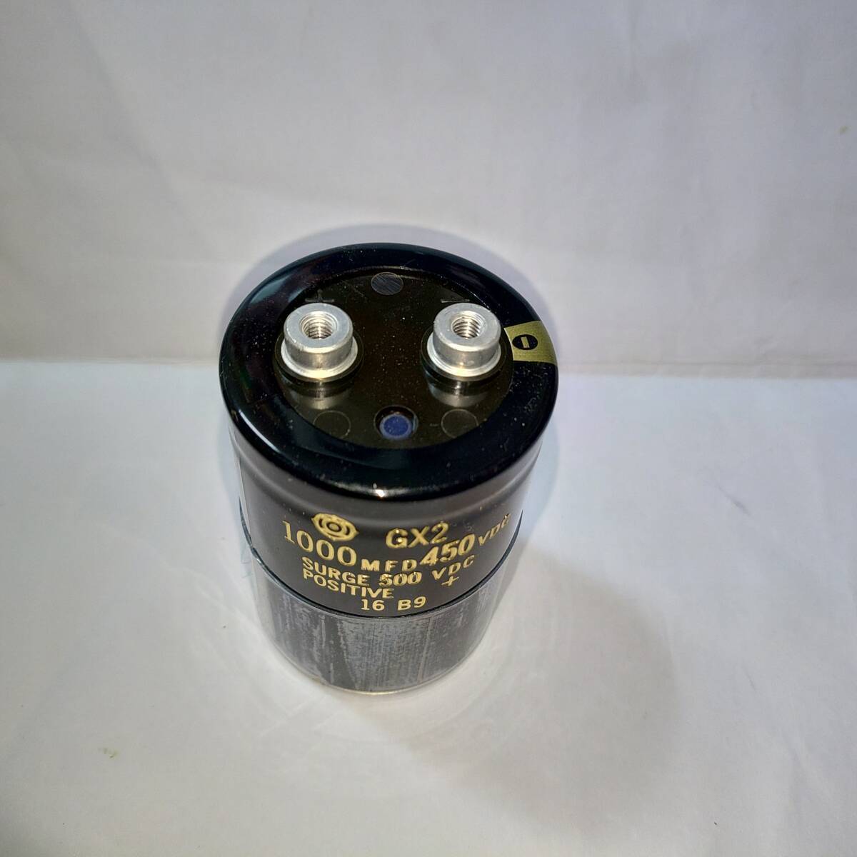 未使用品 日立製コンデンサー GX2 1000MFD450VDC SURGE500VDC POSITIVE ＋ 16 B9 10個　_画像3