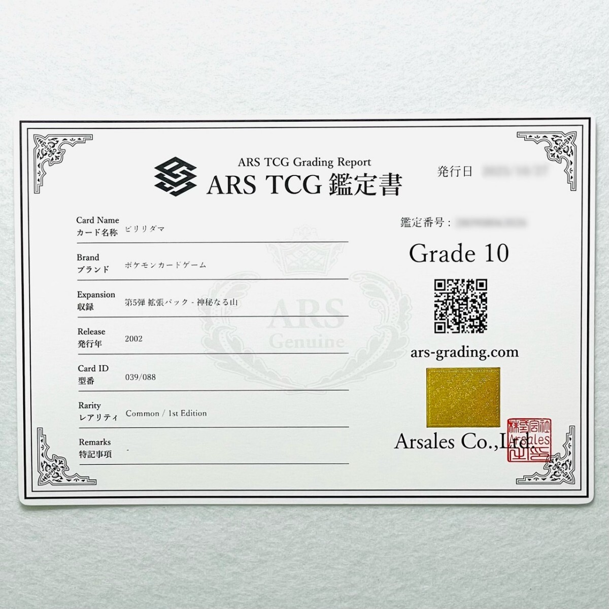 【ARS10】世界に1枚 ビリリダマ Voltorb カードe 鑑定書付属 ポケカ ARS鑑定10 PSA 鑑定品 芸術品_画像3