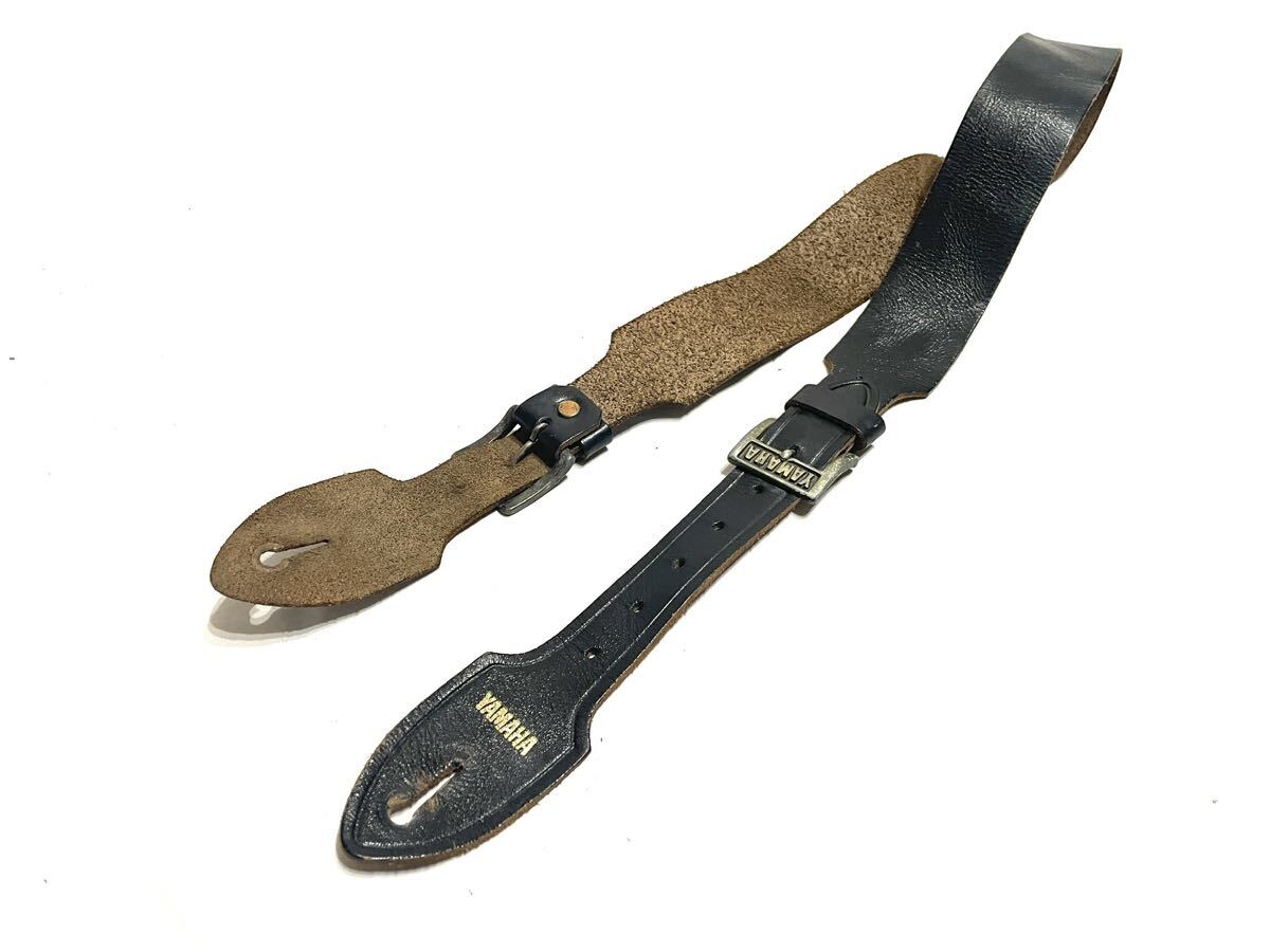 ヴィンテージ レア YAMAHA ヤマハ guitar ギター bass ベース strap ストラップ 革製 レザー 黒 ブラック ビンテージ 即有り_画像5