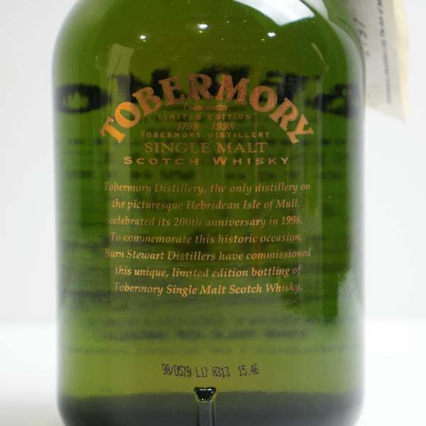 1 иен ~TOBERMORY(tobamo Lee ) Limited Edition 1798-1998 200 anniversary commemoration бутылка 40% 700ml Z25K100032
