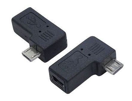 新品 ミニUSB-マイクロUSB変換アダプター 右L型_画像1