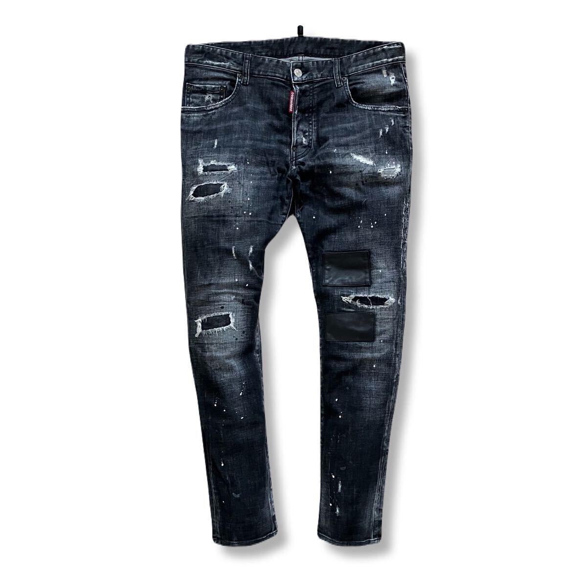 送料無料 23SS ディースクエアード DSQUARED2 SKATER JEAN s74lb1223 ブラック ストレッチ ジーンズ スケーター 48 w86_画像2