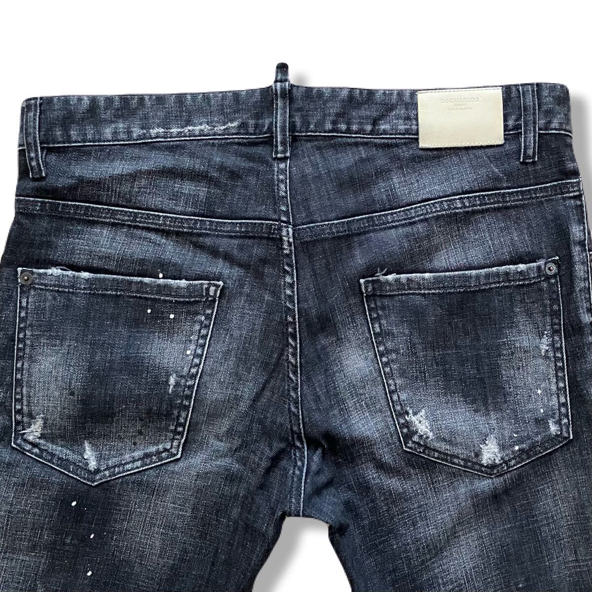 送料無料 23SS ディースクエアード DSQUARED2 SKATER JEAN s74lb1223 ブラック ストレッチ ジーンズ スケーター 48 w86_画像5