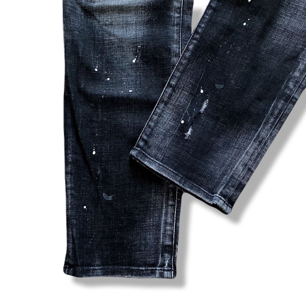 送料無料 23SS ディースクエアード DSQUARED2 SKATER JEAN s74lb1223 ブラック ストレッチ ジーンズ スケーター 48 w86_画像8