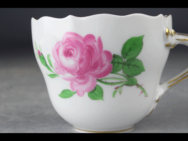 【西】K058 マイセン ピンクローズ カップ&ソーサー_画像5