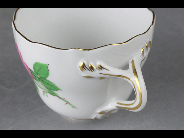 【西】K058 マイセン ピンクローズ カップ&ソーサー_画像7