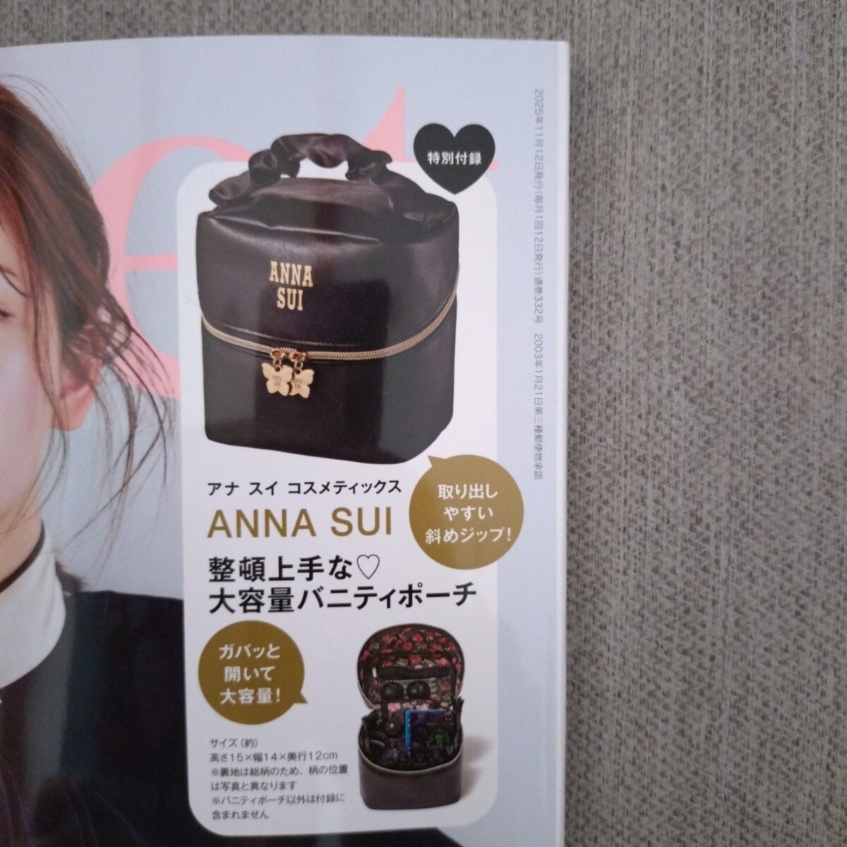 雑誌付録☆スイート11月号☆アナスイコスメティックス　ポーチ（発送3日以内・同梱不可_画像1