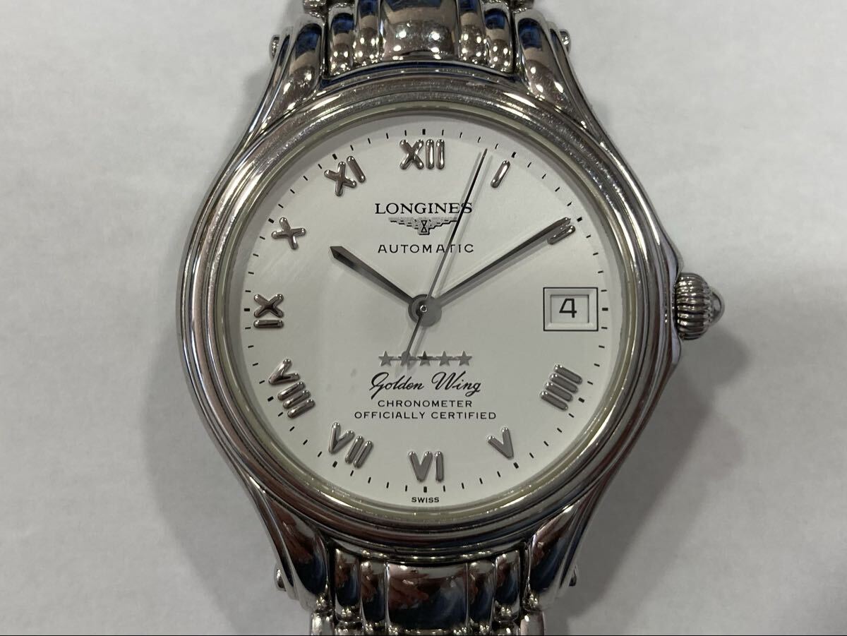 3.4)稼働品 LONGINES ロンジン ゴールデンウィング L3.609.4 自動巻き オートマ 白 文字盤 ローマンダイヤル_画像1