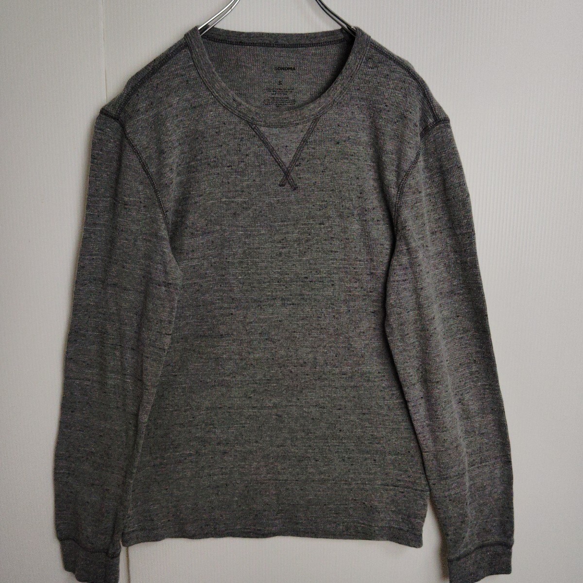 ソノマ 長袖シャツ ロンT サーマルシャツ グレー 無地 メンズS_画像2